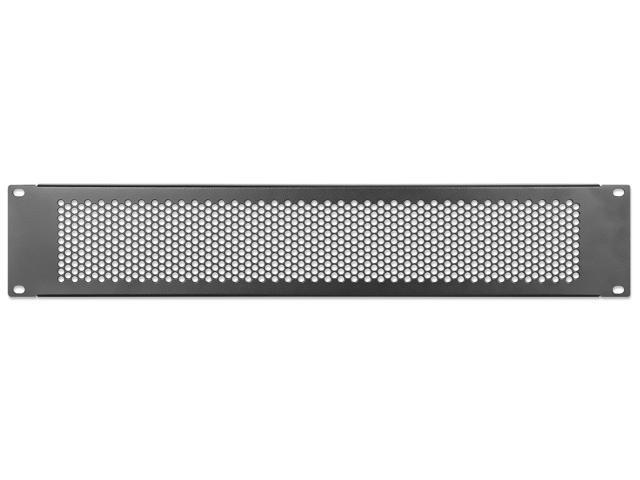 Intellinet 19' Vented Blank Panel, 2U, Rackmount Spacer Panel with Perforated Venting, Black RAL 9005