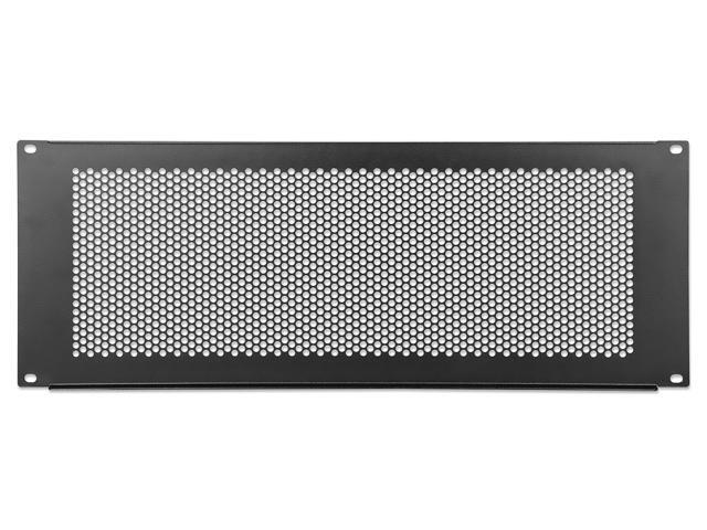 Intellinet 19' Vented Blank Panel, 4U, Rackmount Spacer Panel with Perforated Venting, Black RAL 9005