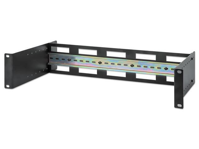 Intellinet Adjustable 19' Rackmount DIN Rail Kit, 2U, Chassis to Mount Top Hat DIN Rail Equipment in a 19 in. Rack, Adjustable Rail Depth of 48 to...