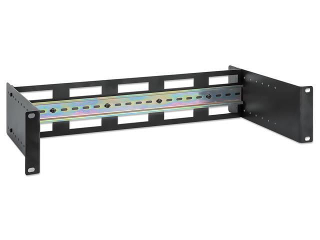 Intellinet Adjustable 19' Rackmount DIN Rail Kit, 2U, Chassis to Mount Top Hat DIN Rail Equipment in a 19 in. Rack, Adjustable Rail Depth of 48 to...