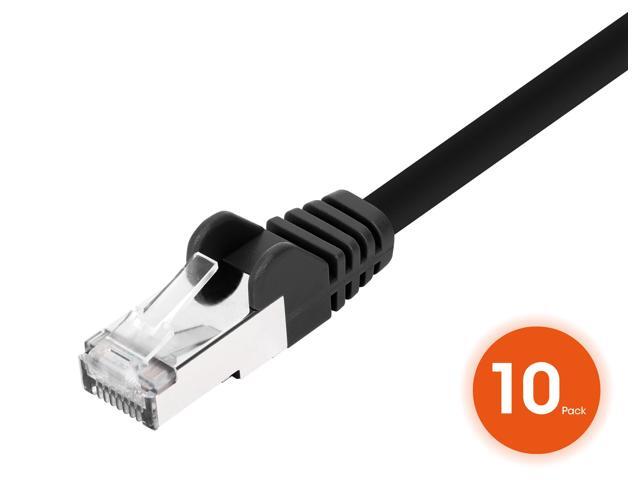 Intellinet Cat8.1 U/FTP Slim Network Patch Cable, 0.5 ft., Black, 10-Pack, 40G, 2 GHz, 100% Copper, 30 AWG, RJ45, Stranded, Snag-free, Gold-plated...