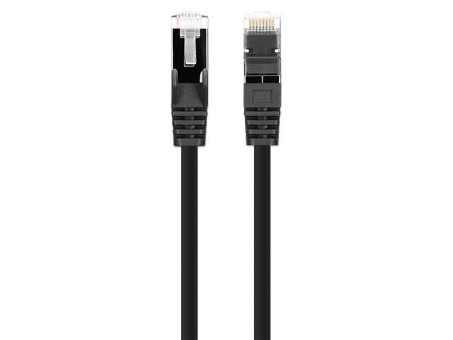 Intellinet Cat8.1 U/FTP Slim Network Patch Cable, 0.5 ft., Black, 10-Pack, 40G, 2 GHz, 100% Copper, 30 AWG, RJ45, Stranded, Snag-free, Gold-plated...