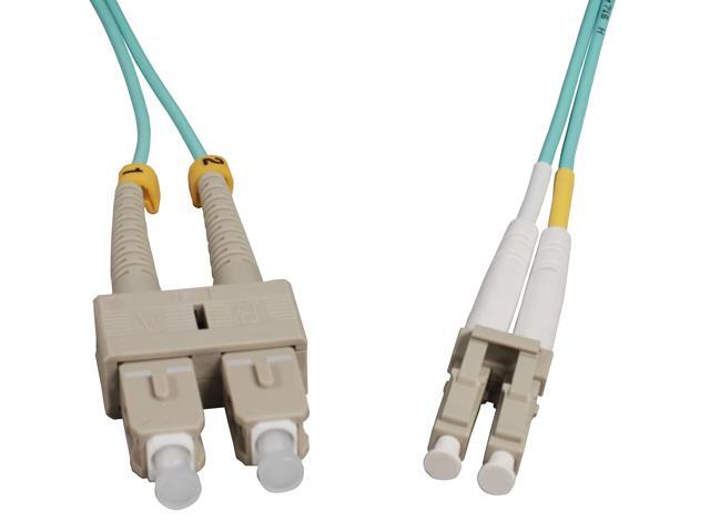 Intellinet 9 m LC to SC UPC Fiber Optic Patch Cable, 2.0 mm, Duplex, OFNR, OM3 Multimode, Aqua, 50/125 µm, Bend Insensitive Multimode Fiber...