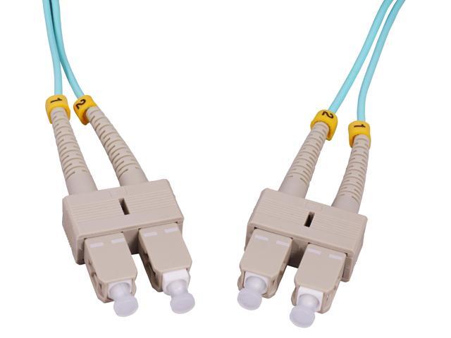 Intellinet 2 m SC to SC UPC Fiber Optic Patch Cable, 2.0 mm, Duplex, OFNR, OM3 Multimode, Aqua, 50/125 µm, Bend Insensitive Multimode Fiber...