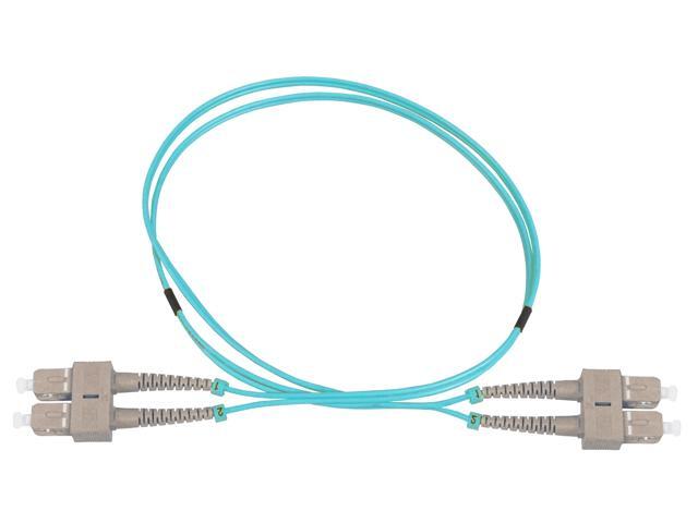 Intellinet 2 m SC to SC UPC Fiber Optic Patch Cable, 2.0 mm, Duplex, OFNR, OM3 Multimode, Aqua, 50/125 µm, Bend Insensitive Multimode Fiber...