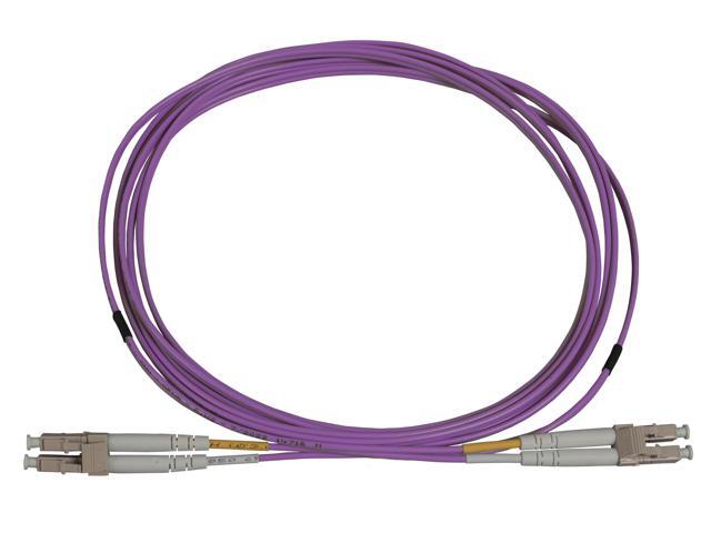 Intellinet 1.5 m LC to LC UPC Fiber Optic Patch Cable, 2.0 mm, Duplex, OFNR, OM4 Multimode, Violet, 50/125 µm, Bend Insensitive Multimode Fiber...