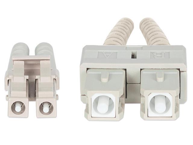Intellinet 7 m LC to SC UPC Fiber Optic Patch Cable, 2.0 mm, Duplex, OFNR, OM4 Multimode, Aqua, 50/125 µm, Bend Insensitive Multimode Fiber...