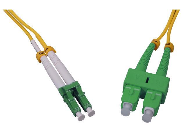 Intellinet 5 m LC UPC to SC APC Fiber Optic Patch Cable, 2.0 mm, Duplex, OFNR, Singlemode BIF, Yellow, 9/125 µm, Bend Insensitive Fiber Cable...