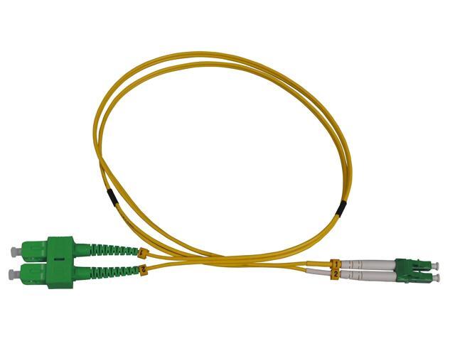 Intellinet 5 m LC UPC to SC APC Fiber Optic Patch Cable, 2.0 mm, Duplex, OFNR, Singlemode BIF, Yellow, 9/125 µm, Bend Insensitive Fiber Cable...