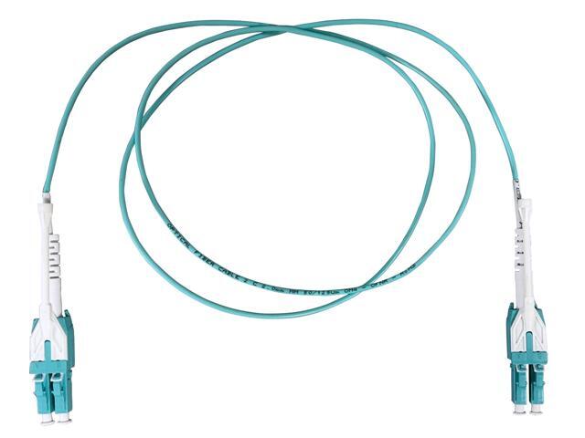 Intellinet 2 m LC to LC UPC Fiber Optic Patch Cable, Uniboot Pull-push tab, 2.0 mm, Duplex, OFNR, OM3 Multimode, Aqua, 50/125 µm, Bend Insensitive...