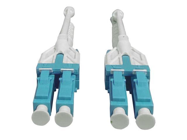 Intellinet 1 m LC to LC UPC Fiber Optic Patch Cable, Uniboot Pull-push tab, 2.0 mm, Duplex, OFNR, OM4 Multimode, Aqua, 50/125 µm, Bend Insensitive...