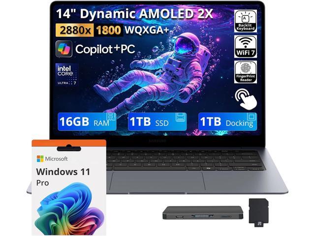Samsung Galaxy Book6 Pro 14' 3K AMOLED Touch Laptop, Intel Core Ultra 7 356H, 16GB LPDDR5X, 2TB Storage (1TB SSD+1TB Docking Station), Copilot+ PC,.