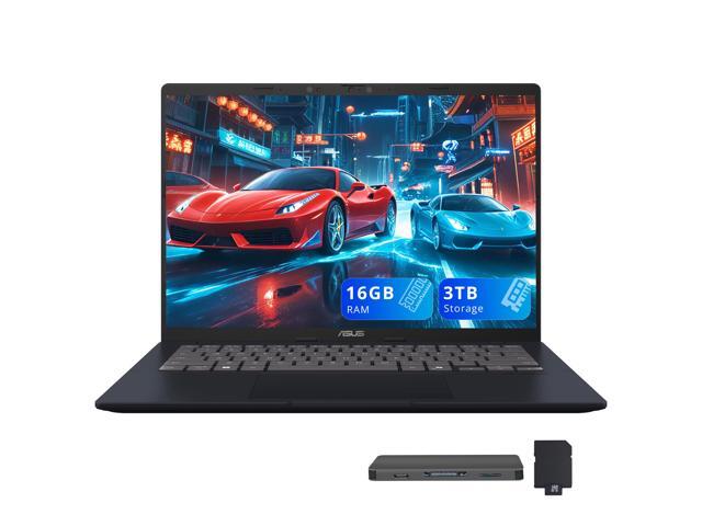ASUS Vivobook 14' WUXGA Laptop, Qualcomm Snapdragon X Processor, 16GB RAM, 3TB Storage (2TB SSD + 1TB Docking Station Set), Qualcomm Adreno.
