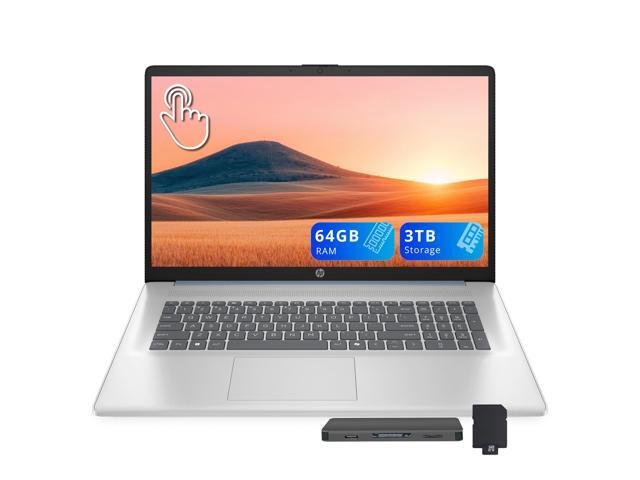 HP 17.3' HD+ Touchscreen Laptop, Intel Ultra 7 255U, 64GB RAM, 3TB Storage (2TB SSD+1TB Docking Station Set), Intel Graphics, Numeric Keypad,.