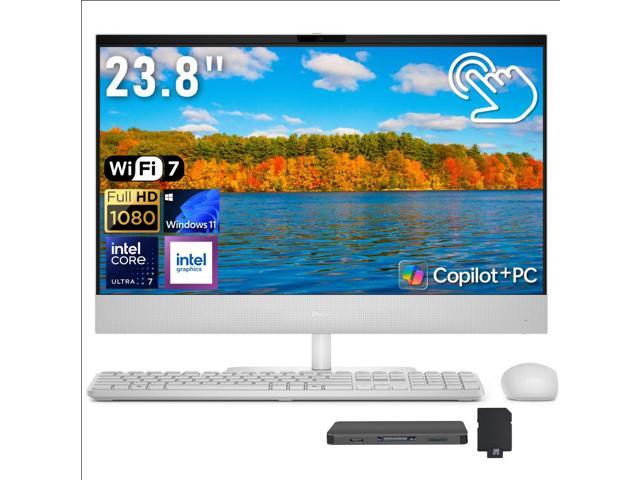 Dell All-in-One AI Desktop, 23.8' FHD Touchscreen Display, Intel Ultra 7-355, 32GB RAM, 2TB Storage (1TB SSD+1TB Docking Station), Intel Graphics,.