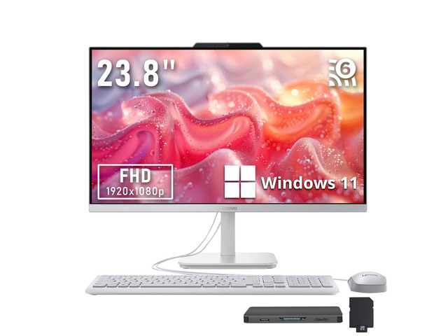 Lenovo A100 23.8' FHD All-in-One Desktop, Intel N100, 16GB RAM, 3TB Storage(2TB SSD+1TB Docking Station), Intel UHD Graphics, HD Webcam, Keyboard &...