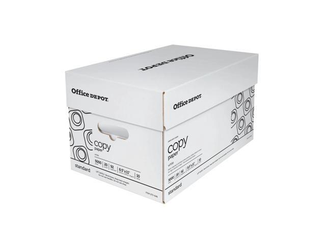 Office Depot White Copy Paper, 8 1/2in. x 11in., 20 Lb, 500 Sheets Per Ream, Case Of 10 Reams, 40402786