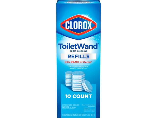 Clorox Disinfecting ToiletWand Toilet Cleaning Refills, 10 Scrubbing Pads Per Pack, Case Of 6 Packs