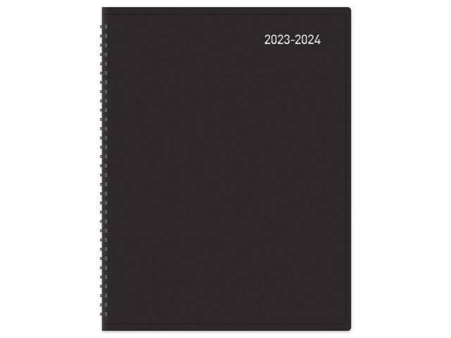 2023-2024 Office Depot Brand 14-Month Weekly/Monthly Academic Planner, Vertical Format, 8' x 11', 30% Recycled, Black, July 2023 to August 2024