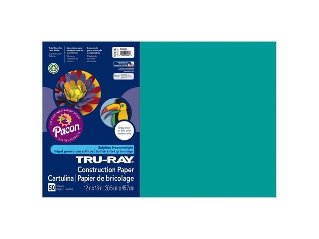 Tru-Ray Construction Paper, 50% Recycled, 12' x 18', Turquoise, Pack Of 50