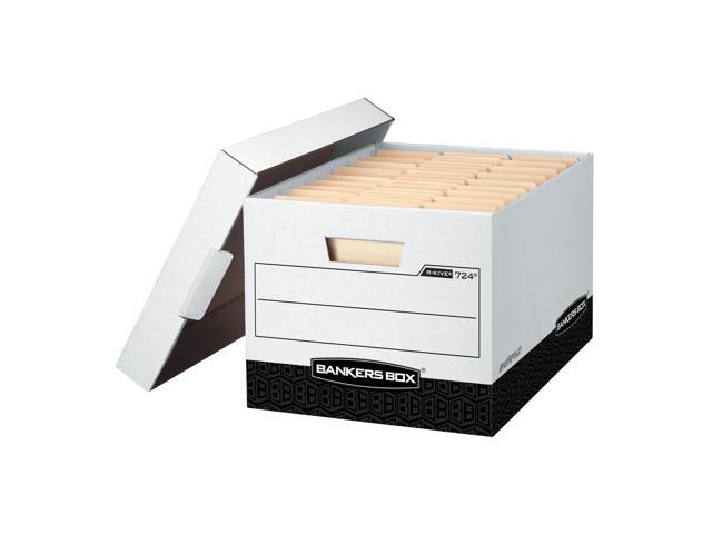 Bankers Box® R Kive® Heavy-Duty Storage Boxes, Letter/Legal Size, 15' x 12' x 10', White/Black, Case Of 12 - 00724