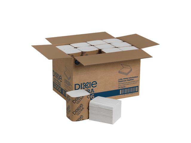 Georgia-Pacific Dixie® Ultra 2-Ply Interfold Napkin Dispenser Refills, 6-1/2' x 5', White, 250 Napkins Per Pack, Case Of 24 Packs