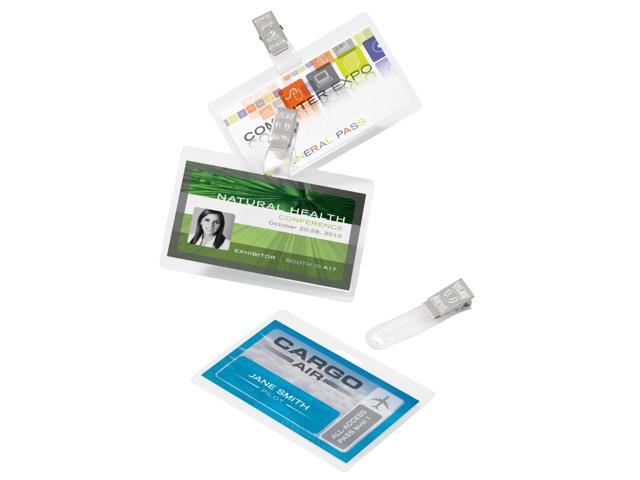Office DepotÂ® Brand Laminating Pouches, ID Badge With Clip, 5 Mil, 2.5' x 3.75', Pack Of 25