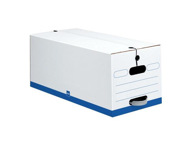 Office DepotÂ® Brand Quick Set Up Standard-Duty Storage Boxes, Letter Size, 24' x 12' x 10', White/Blue, Pack Of 12 - 0800603