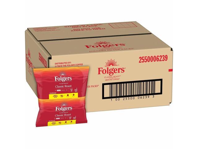 Folgers Classic Roast Coffee Filter Packs, 0.9 Oz, Box Of 40 Packs