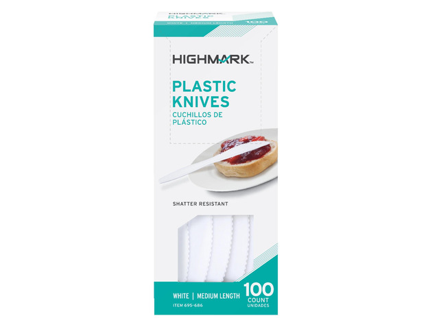 Highmark Medium-Length Polystyrene Knives, Pack Of 100, 11593