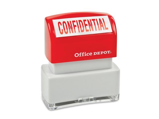 Office Depot Pre-Inked Message Stamp, ''Confidential'', Red, 035557