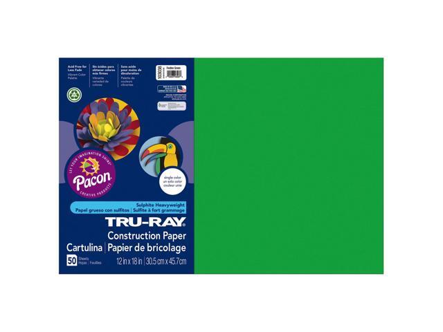 Tru-Ray® Construction Paper, 50% Recycled, 12' x 18', Festive Green, Pack Of 50
