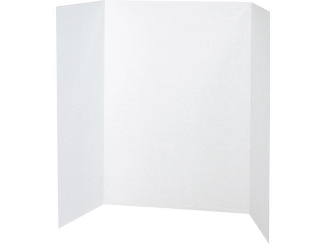 Pacon 80% Recycled Single-Walled Tri-Fold Presentation Boards, 48' x 36', White, Carton Of 24