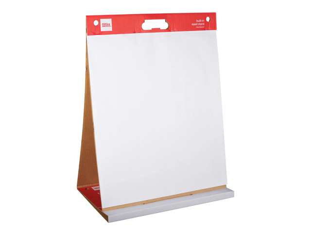Office Depot Brand Easel Pad, 20' x 23', Tabletop with Built-In Stand, 25 Sheets, 30% Recycled, White