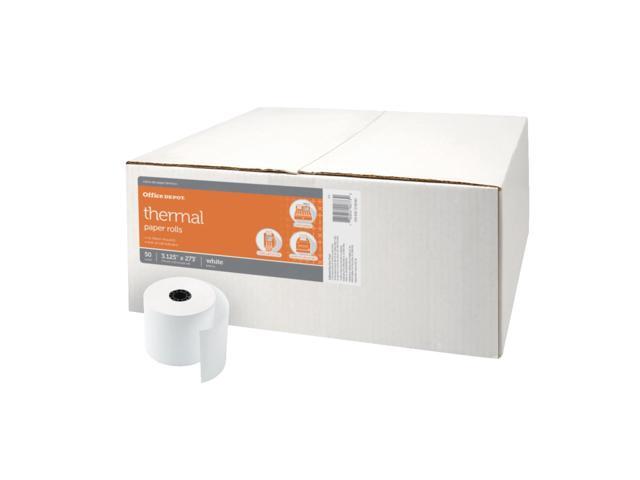 Office Depot Thermal Paper Rolls, 3 1/8in. x 273ft., White, Carton Of 50, 818638