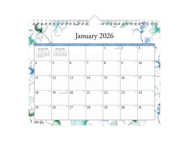 2026 Blue Sky Monthly Wall Calendar, 11' x 8-3/4', Lindley, January To December, 404275