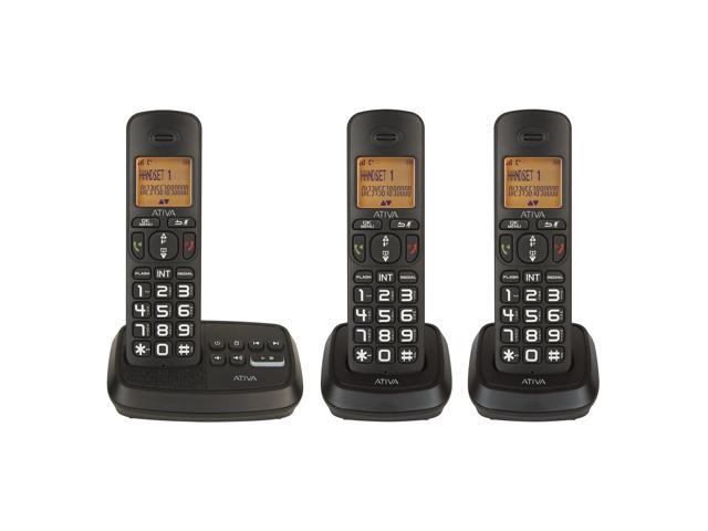 Ativa DECT 6.0 3-Handset Cordless Phone System With Answering Machine And Speakerphone, WPS05
