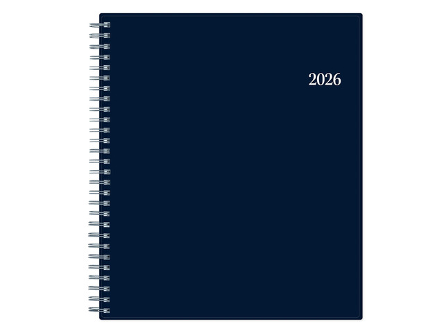 2026 Blue Sky Monthly Planner, 8' x 10', Passages/Solid Navy, January To December, 148660
