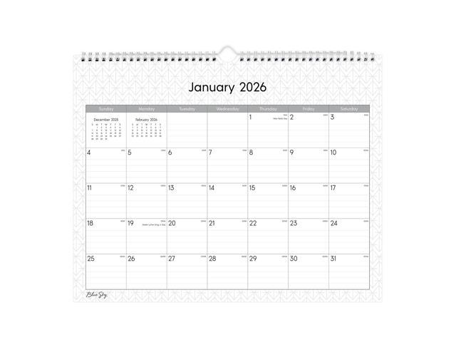 2026 Blue Sky Monthly Wall Calendar, 15' x 12', Enterprise, January To December, 111292