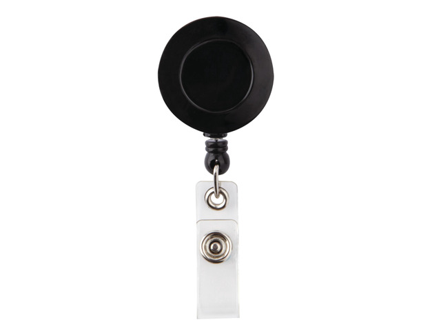 Office Depot Swivel Alligator Clip Badge Reel, Black, XS12035