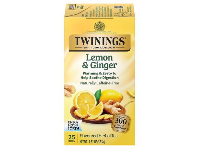 Twinings® Lemon & Ginger Herbal Tea Bags, 25/Box