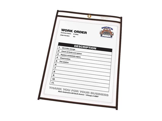 C-Line® Stitched Vinyl Shop Ticket Holders, 8 1/2' x 11', Clear, Box Of 25
