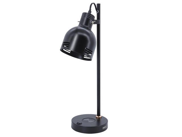 Realspace Brevins LED Desk Lamp With Wireless Charger And USB Port, 20-1/2'H, Black