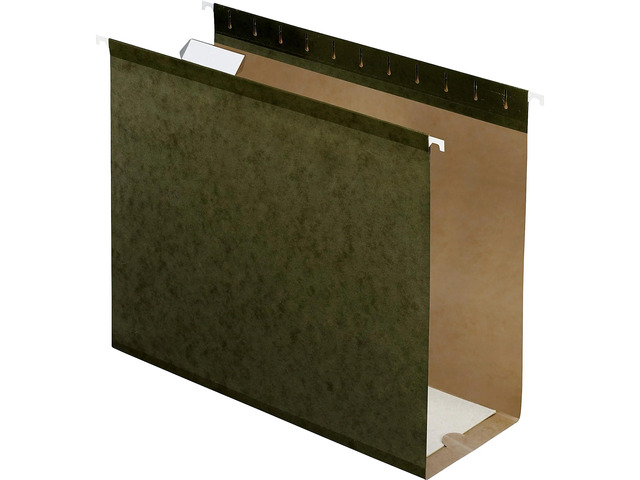 Pendaflex Premium Reinforced Extra-Capacity Hanging File Folders, 4' Expansion, Letter Size, Green, Pack Of 25 Folders