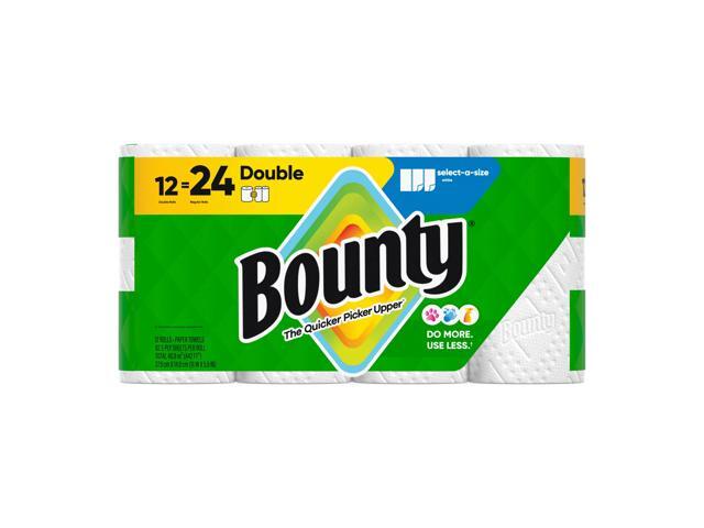 Bounty Paper Towels Select-A-Size Double Rolls, 12 Rolls Total/82 Sheets Per Roll, White