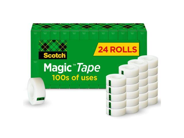 Scotch Magic Tape, Invisible, 3/4 in. x 1000 in., 24 Tape Rolls, Clear, Back to School Supplies and College Essentials for Students and Teachers