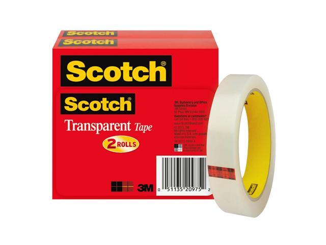 Scotch Transparent Tape, 2 Tape Rolls, 3/4 in x 2592 in, Home Office Supplies and School Supplies for College and Classrooms
