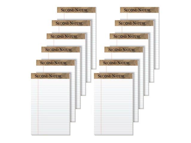 TOPS Second Nature® 100% Recycled Writing Pads, 5' x 8', Legal Ruled, 50 Sheets, White, Pack Of 12 Pads