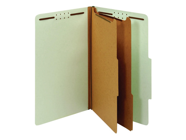 Office Depot Pressboard Classification Folders With Fasteners, Legal Size, 100% Recycled, Light Green, 10 pk, OD29076R