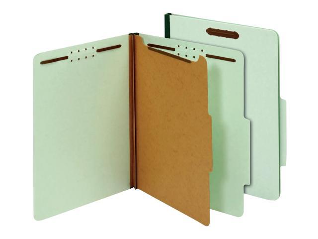 Office Depot 100% Recycled Classification Folders, 1 Divider, 1 3/4in Expansion, Letter Size, Light Green, 10 pk, OD23776R